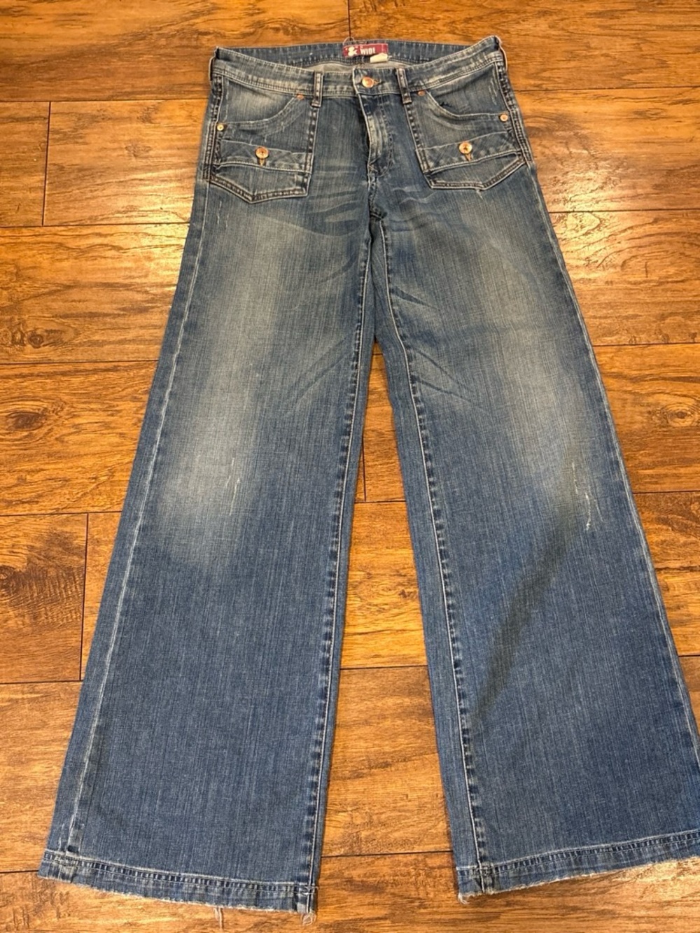 Vintage Y2K H&M WIDE low-rise cargo pocket wide-leg jeans